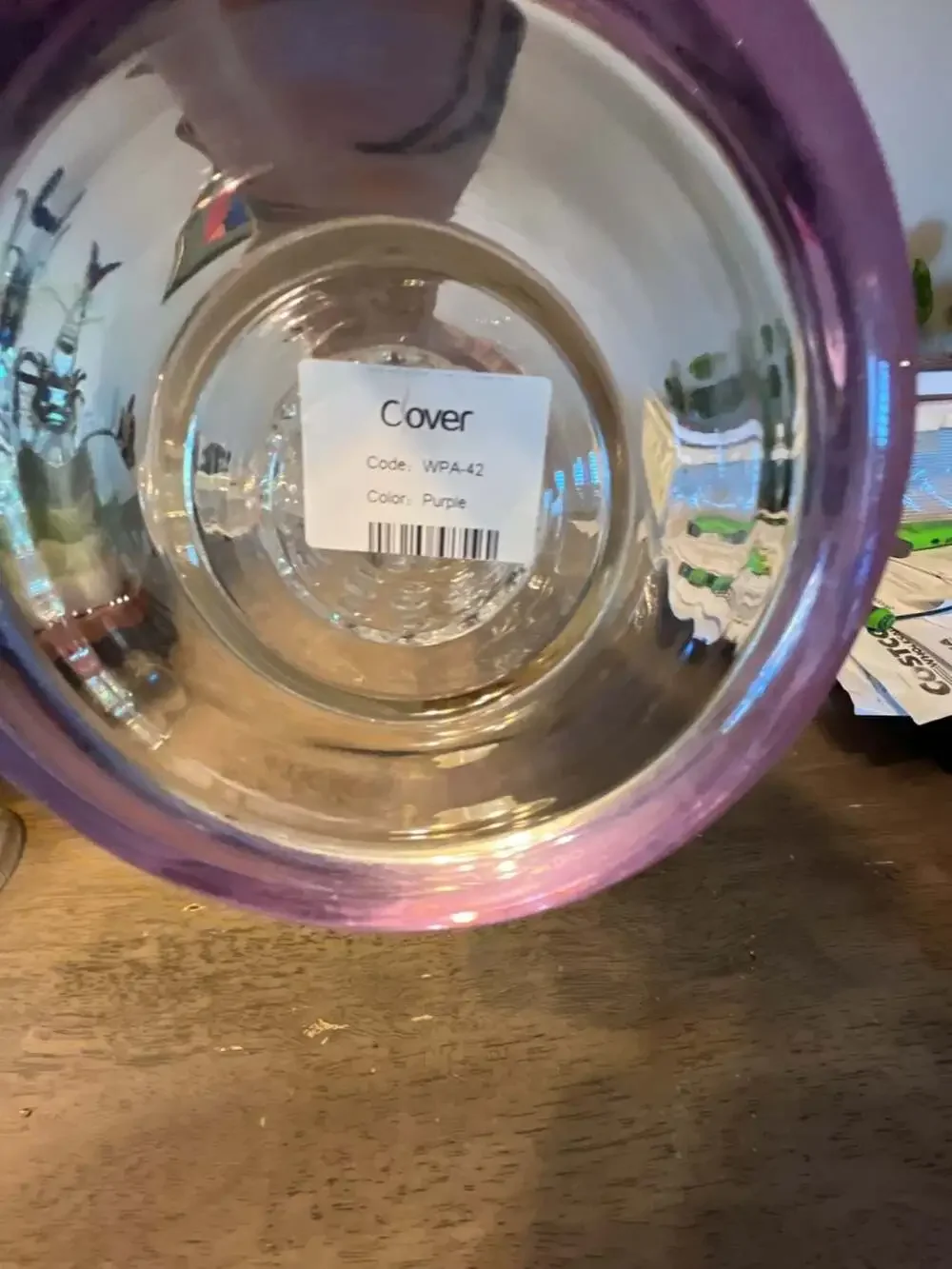 Clover Glass Double Percolator Water Piece with Purple Accent